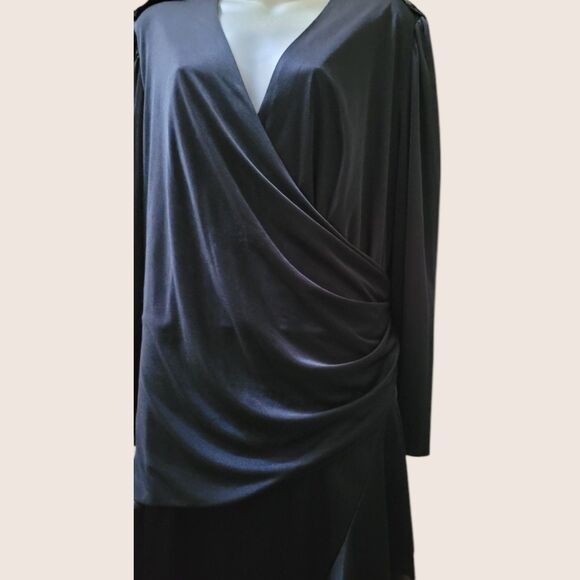 🖤 VINTAGE 80s DOES 20s BLACK FLAPPER BEADED DRESS L/XL ROAMAN'S - Picture 6 of 11